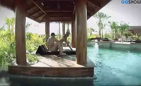 Outdoor Wet Blonde Couple Sex in the Water